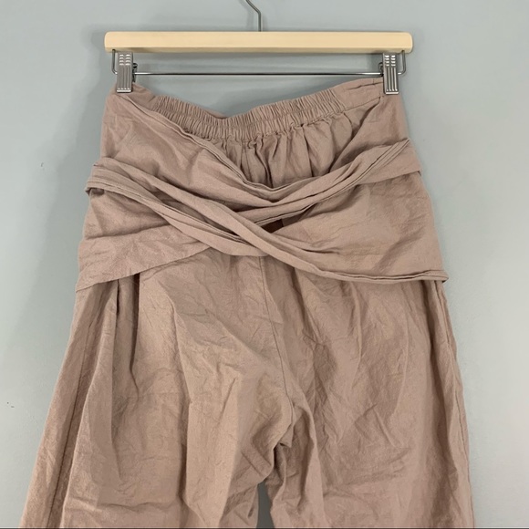 Free People Al Fresco Convertible Jumpsuit Pants Cotton Tie Strapless Small S - Picture 8 of 14